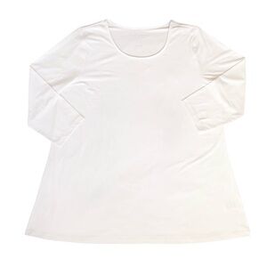 Susan Graver Modern essentials liquid tunic top XL women's off white cream